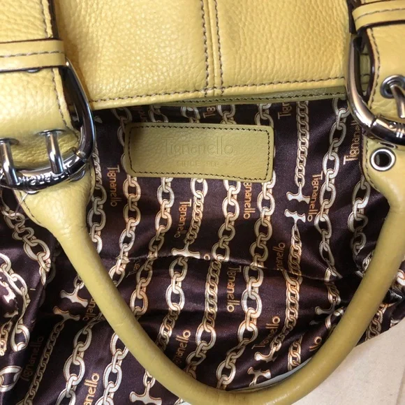 Tignanello Yellow Shoulder Bag with Leather Finish and Structured Design - Picture 7 of 13
